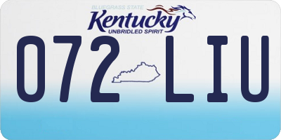 KY license plate 072LIU