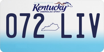 KY license plate 072LIV