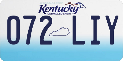 KY license plate 072LIY
