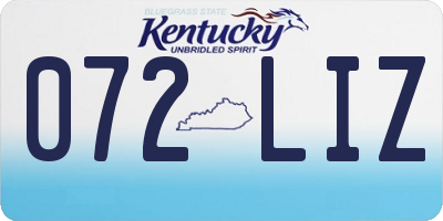 KY license plate 072LIZ