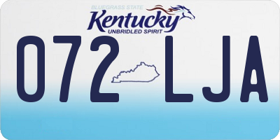 KY license plate 072LJA