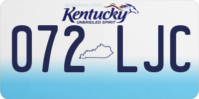 KY license plate 072LJC