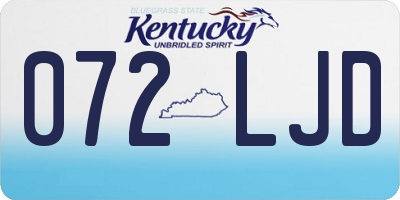 KY license plate 072LJD