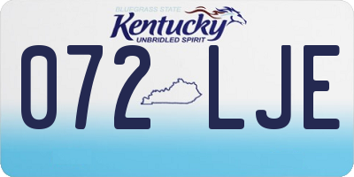 KY license plate 072LJE