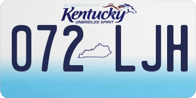 KY license plate 072LJH