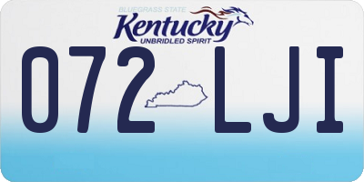 KY license plate 072LJI