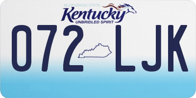 KY license plate 072LJK