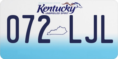 KY license plate 072LJL