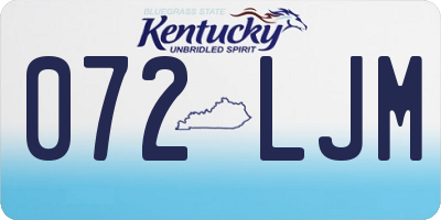 KY license plate 072LJM