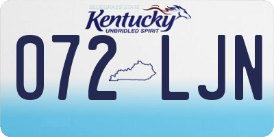 KY license plate 072LJN