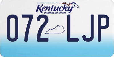 KY license plate 072LJP