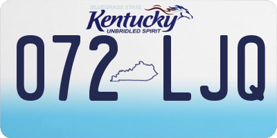 KY license plate 072LJQ