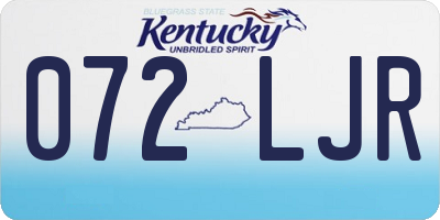 KY license plate 072LJR