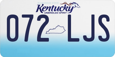 KY license plate 072LJS