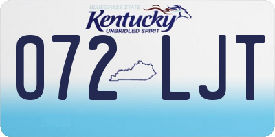KY license plate 072LJT