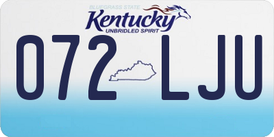 KY license plate 072LJU