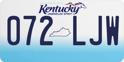 KY license plate 072LJW