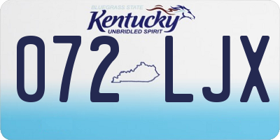 KY license plate 072LJX
