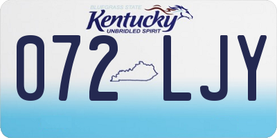 KY license plate 072LJY