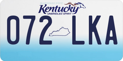 KY license plate 072LKA