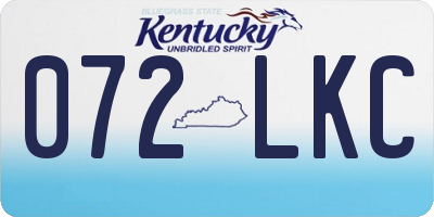 KY license plate 072LKC