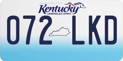 KY license plate 072LKD