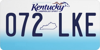 KY license plate 072LKE