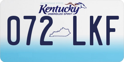 KY license plate 072LKF