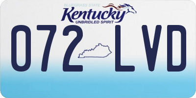 KY license plate 072LVD
