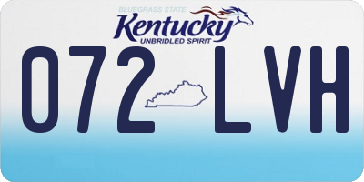 KY license plate 072LVH