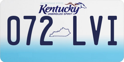 KY license plate 072LVI