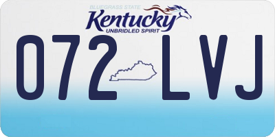 KY license plate 072LVJ