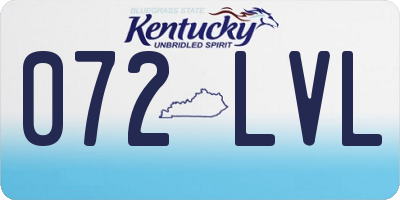 KY license plate 072LVL