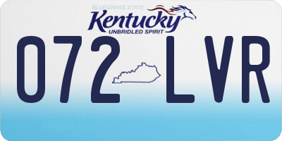 KY license plate 072LVR