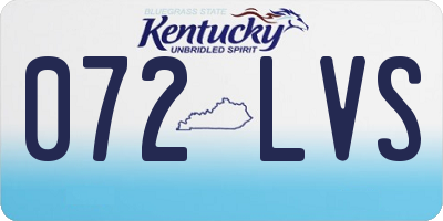 KY license plate 072LVS