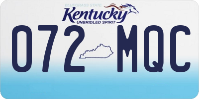 KY license plate 072MQC