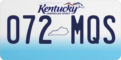 KY license plate 072MQS