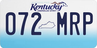 KY license plate 072MRP