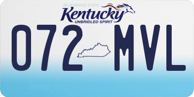 KY license plate 072MVL