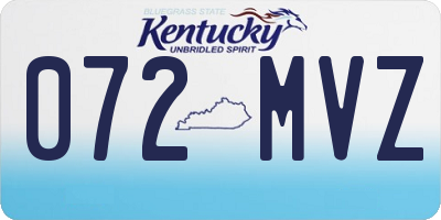 KY license plate 072MVZ