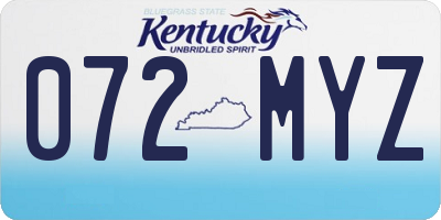KY license plate 072MYZ