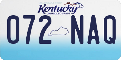 KY license plate 072NAQ