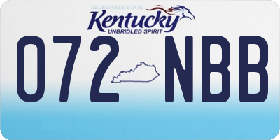 KY license plate 072NBB