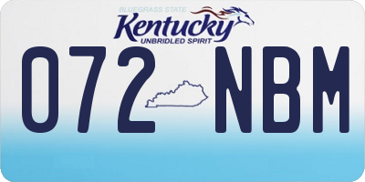 KY license plate 072NBM
