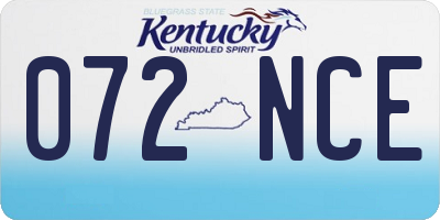 KY license plate 072NCE