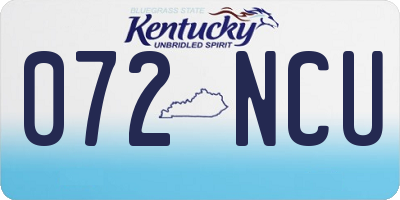 KY license plate 072NCU