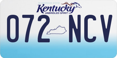 KY license plate 072NCV