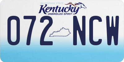 KY license plate 072NCW