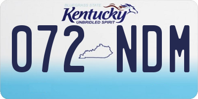 KY license plate 072NDM
