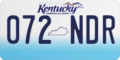 KY license plate 072NDR
